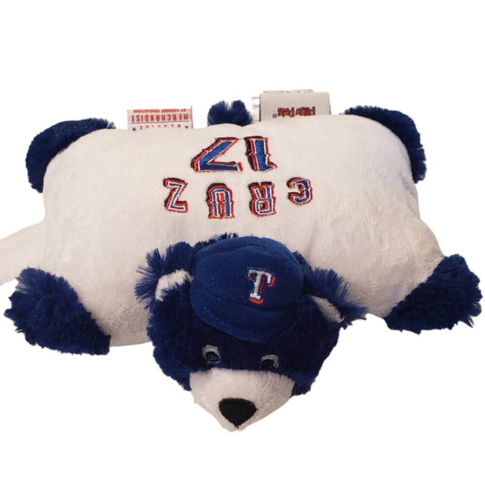 My Pillow Pets MLB Texas Rangers 17 Cruz Blue Bear Plush 2011 Gen. Merchandise